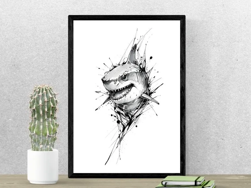 minimalistic shark art